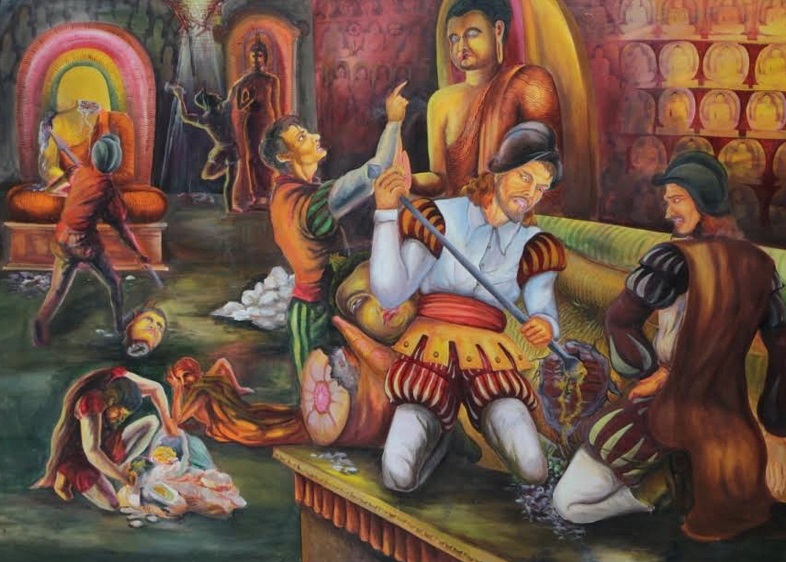 An artwork depicting colonial crime